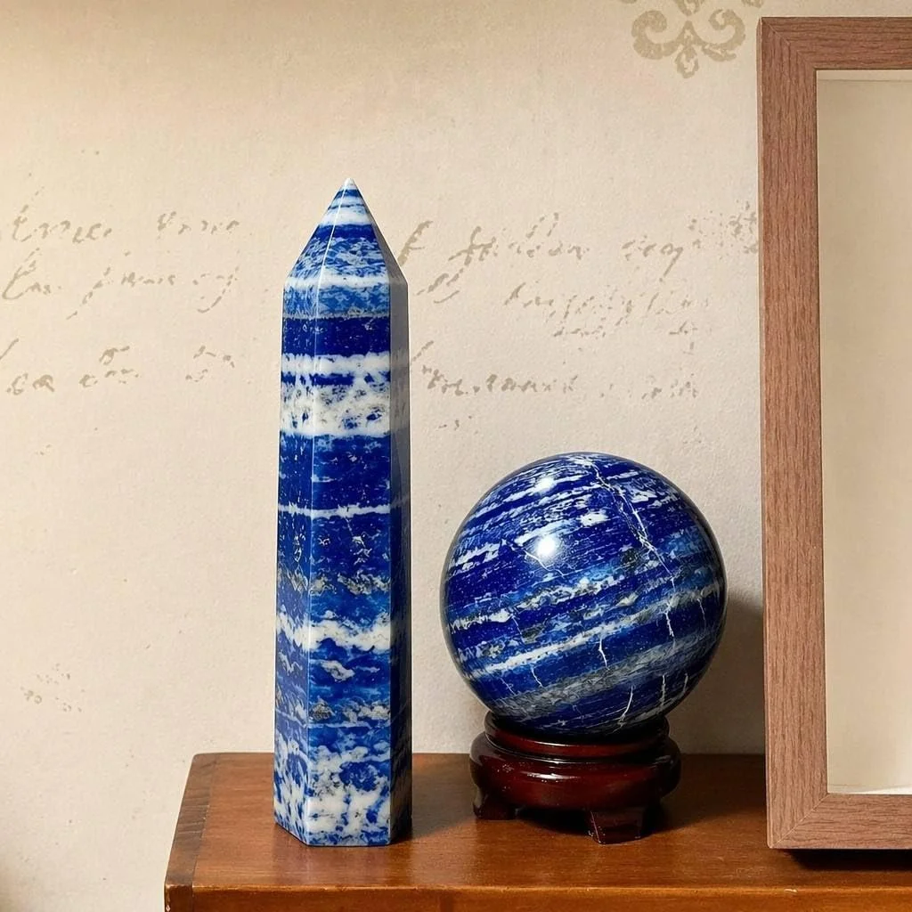 Polished Natural Blue White St - Healing Crystal Set recension och pris