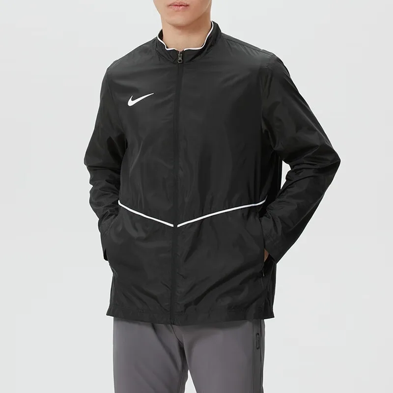 Nike Woven Stripe Trim Varsity Bomber Jacket Spring Fall Preppy Style All Match Daily Wind JacketIR8430-010 1PCS