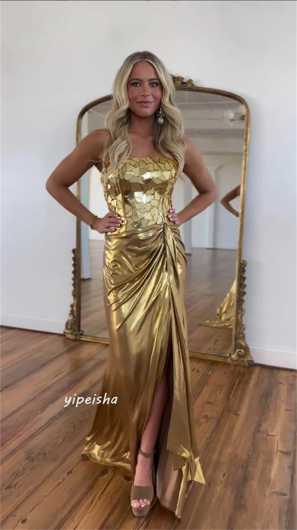 Customized Ball Saudi Arabia Evening s Draped Pleat Ruched Party A-line Strapless Bespoke Occasion Gown Long es es es