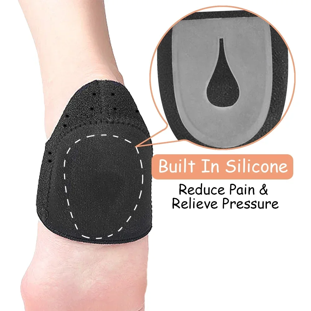 Protezione del tallone in silicone per fascite plantare per speroni Assorbimento degli urti Scarpe Cuscinetti U Cup Calzini da mezzo metro Manica Solette antidolorifiche