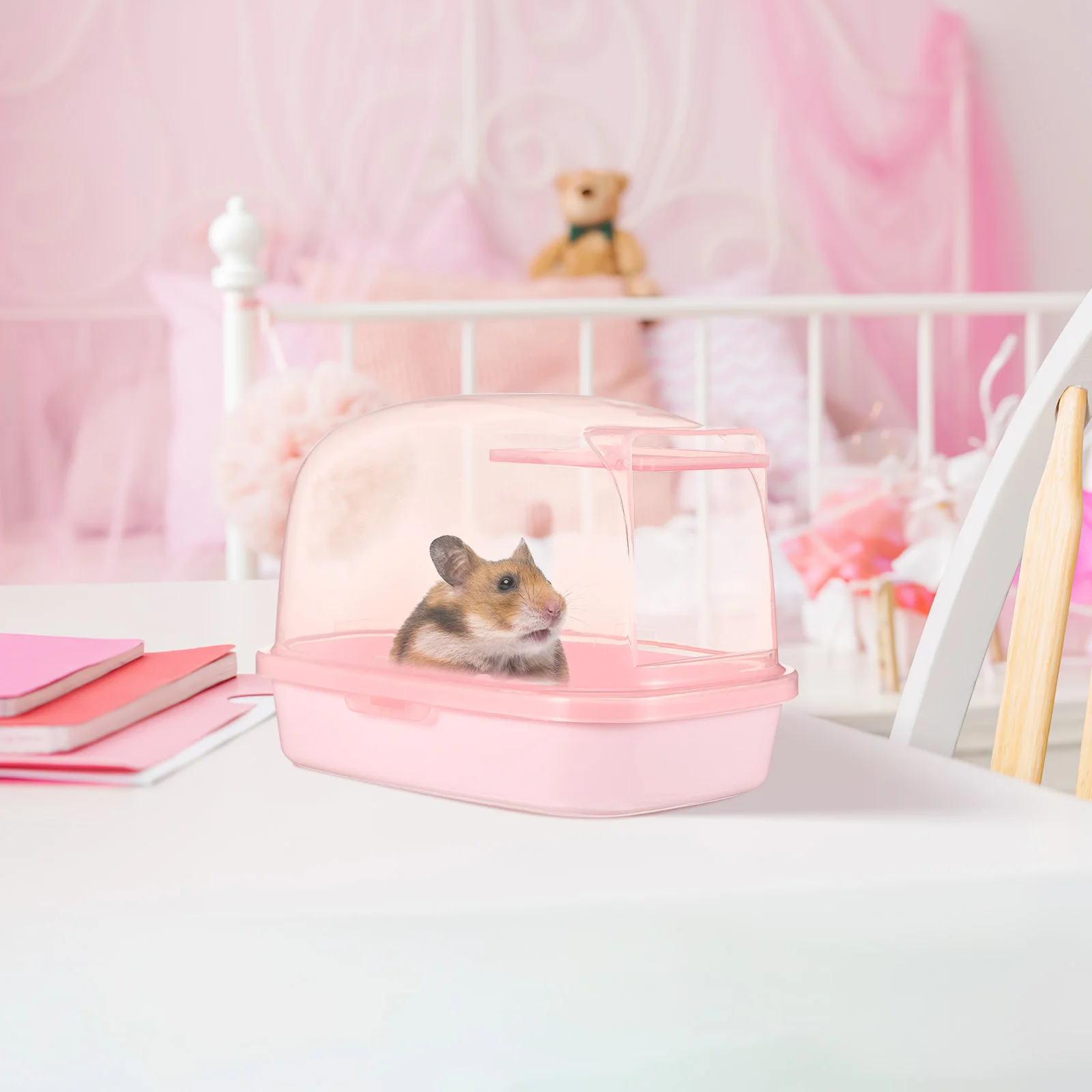 Hammock Plastic Sand Bathroom Guinea Pig Case Chinchilla Hamster Stuff Pink Gerbil Toilet Basin