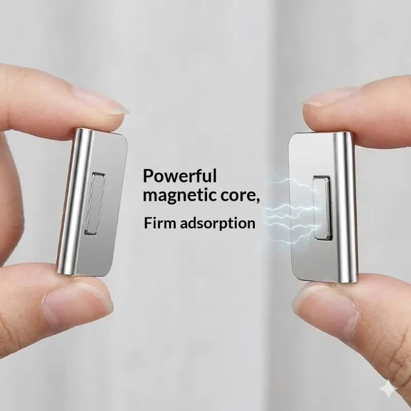 【S】2 Pair Strong Magnetic Curtain Clips Nail Free Blackout Closure Clips Keep Curtain Closed Prevent Light Leaking For Bedroom
