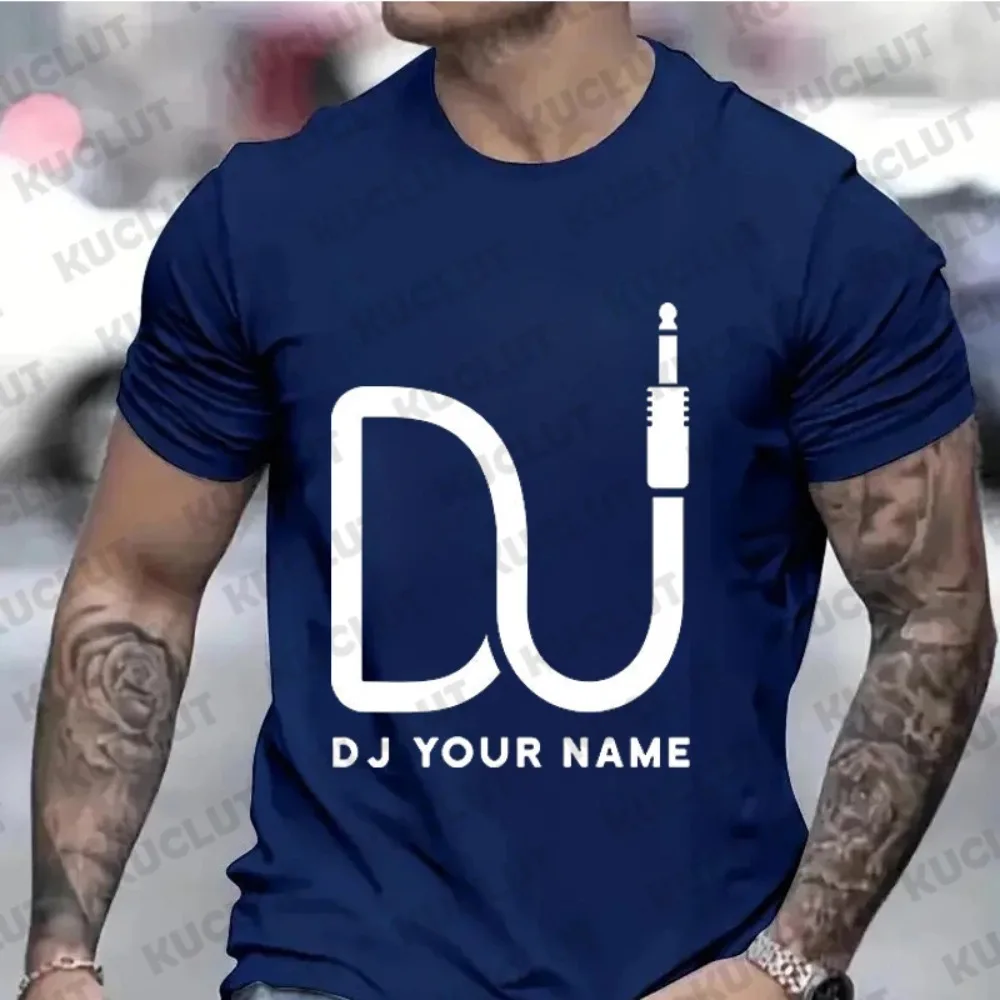 Oversized T-Shirt Men Women Dj Custom Tees Custom DJ Name T-shirt Personalized DIY Techno Music Tees Disc Music Love Clothing