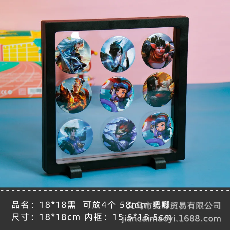 2pcs Floating Frame Display Case Transparent Plastic Badge Storage Box Enamel Pin Display Stand Small Souvenir Holder Medal