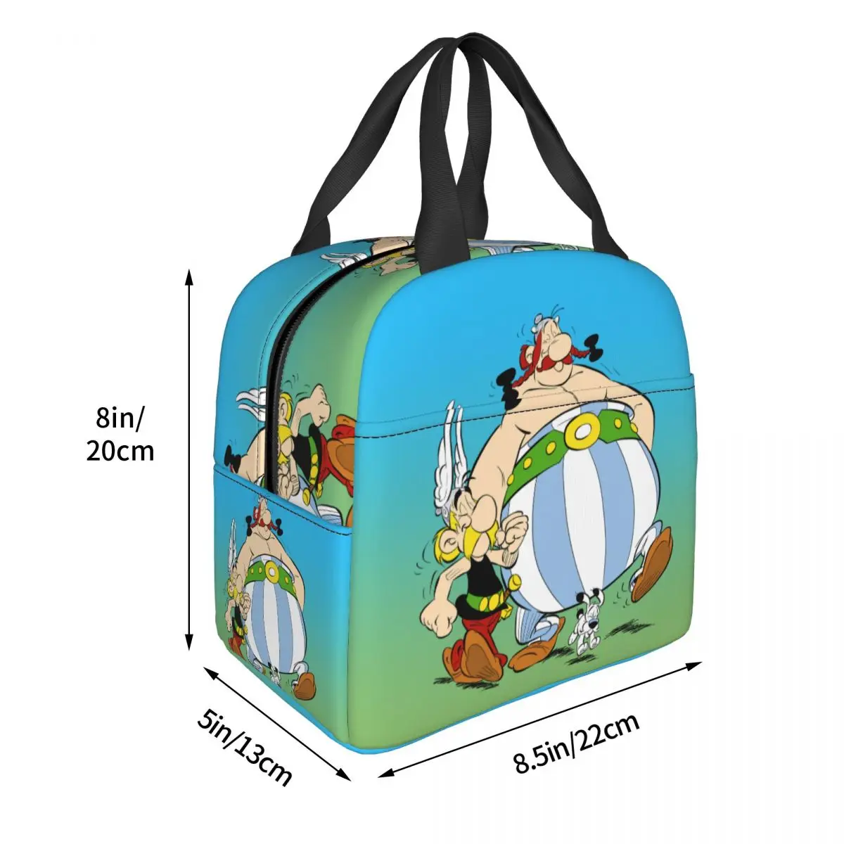 Fiambrera con aislamiento térmico para mujer y niño, bolsa de almuerzo con aislamiento térmico, Asterix y Obelix, Adventure Manga, Getafix, Dogmatix