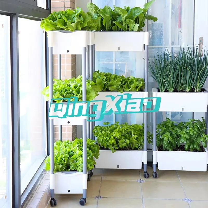 Multi Tier Balcony Planter With S Shaped Self Watering Irrigation System For Home Garden Vegetables Strawberries Herbs