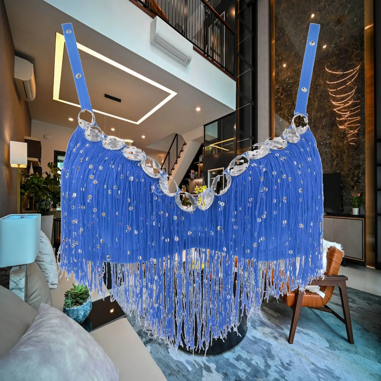 Sequin Tassel Belly Dance Bra Glitter Top Valley Dance Wear for Ballroom and Festival Show
