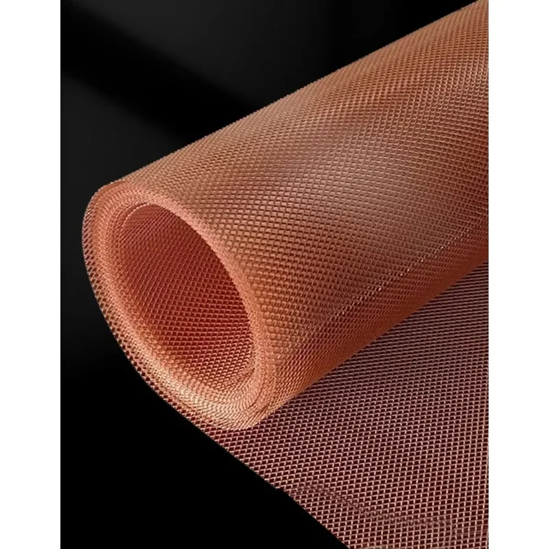 Red Copper & Brass Expanded Perforated Mesh Electrode Copper Screen Pure Copper Mesh For Lab Research Electromagnetic Shielding