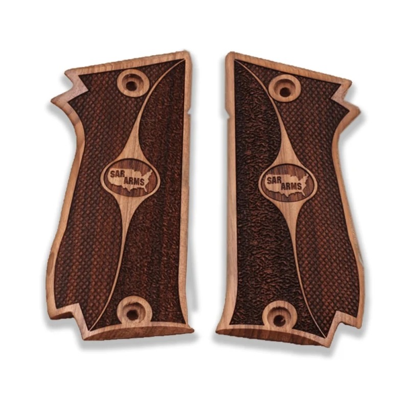 KSD Brand SAR (Unwavering) K 2 45 Compatible Walnut Grips Double-Checkering