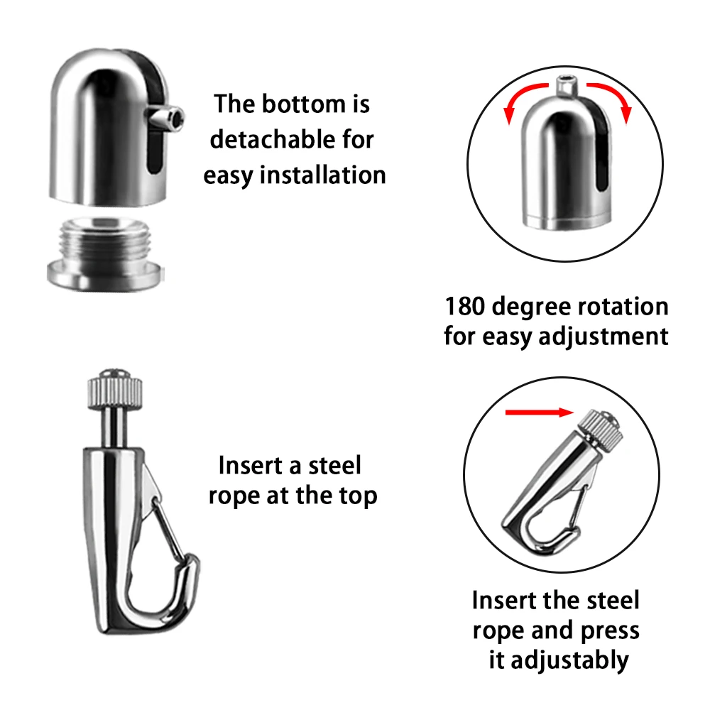 180 ° Adjustable Picture Suspension System Kit With Automatic Locking Hook For Lightweight Frame Display Hanging Wire Rope Cable