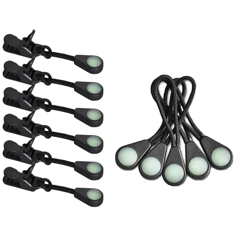 A07I 40 Pcs Self Luminous Zipper Pulls, Zipper Puller Head Glow In The Dark Anti Lost For Outdoor Mountaineering Camping image 3