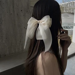 1 PC New Black White Yarn Bow Hair Clip For Women Spring Clip Back Head Hairpin Fashion Hair Accessories