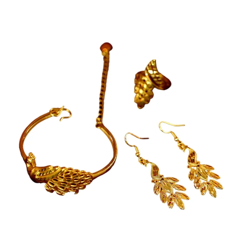 gold-phoenix-bracelet-ring-earrings-bridal-accessories-dragon-and-phoenix-wedding-dragon-and-phoenix-jacket-photo-props