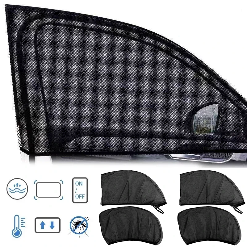 Car Universal Sunshade SUV UV Protection Anti-mosquito Screen Window Blackout Side Curtain Protection Window Film Accessories