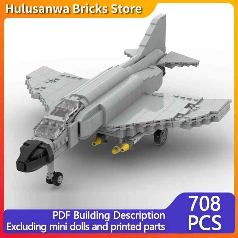 

F-4 Phantom II Modern Military Fighter Jets Model MOC Building Bricks War Equipment Modular Gifts Assemble Children Toys Suit