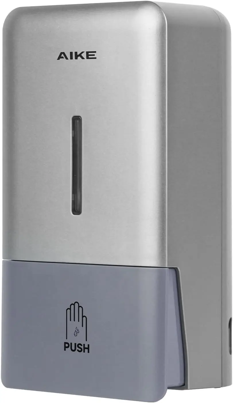 

Коммерческий настенный дозатор для мыла, 27 унций, большая емкость, ручной насос, серебристая отделка, для использования в ванной комнате