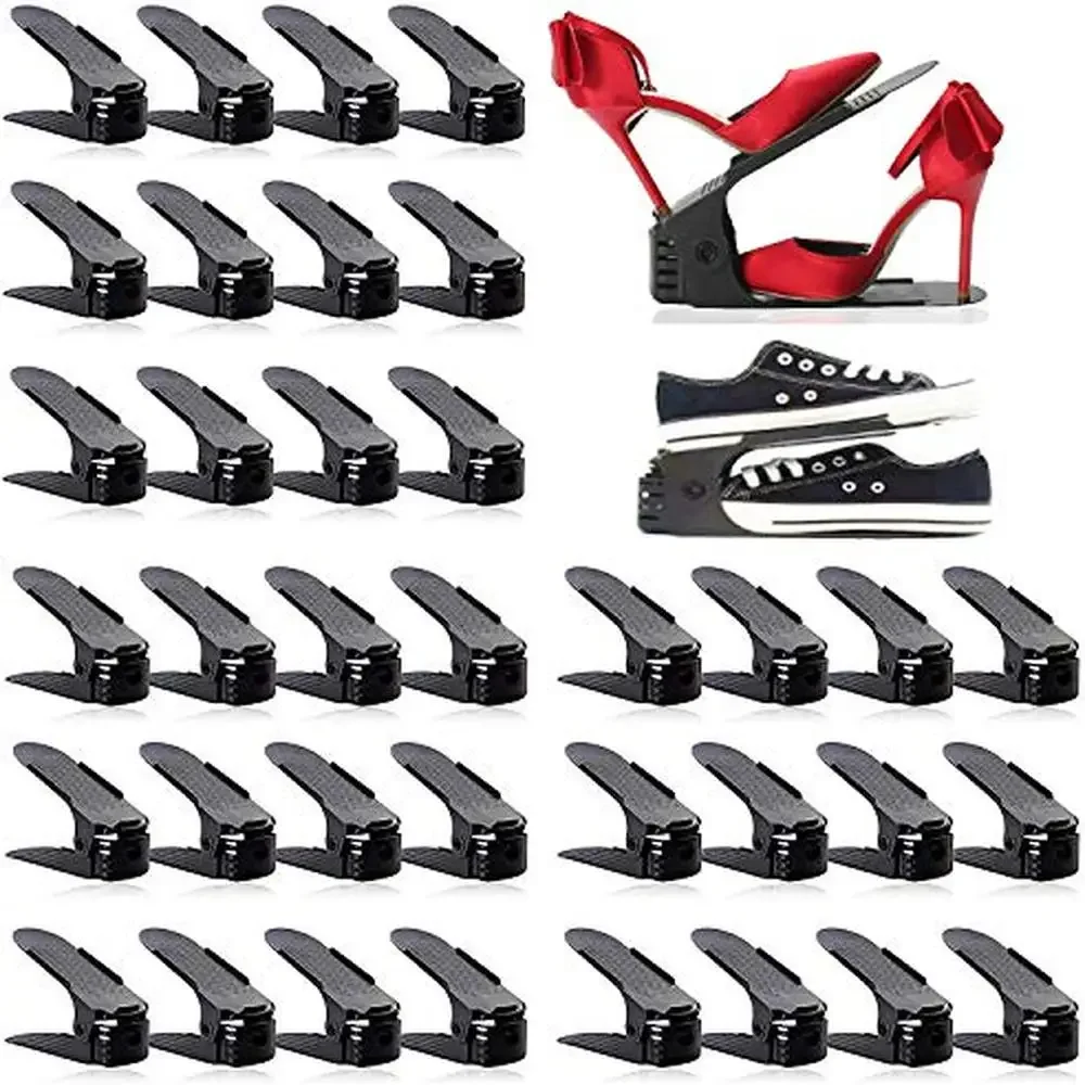 

Adjustable Shoe Slots Organizer Stackers Closet Space Saver 36 Pack Double Layer Shoe Rack High Heels Sandals Sports Shoes