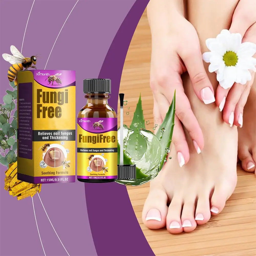 Ximoon-Esencia de abeja para reparación de uñas, 15ml, defectos de uñas de manos y pies, hongos grises, crecimiento rápido, cuidado de la salud de las uñas