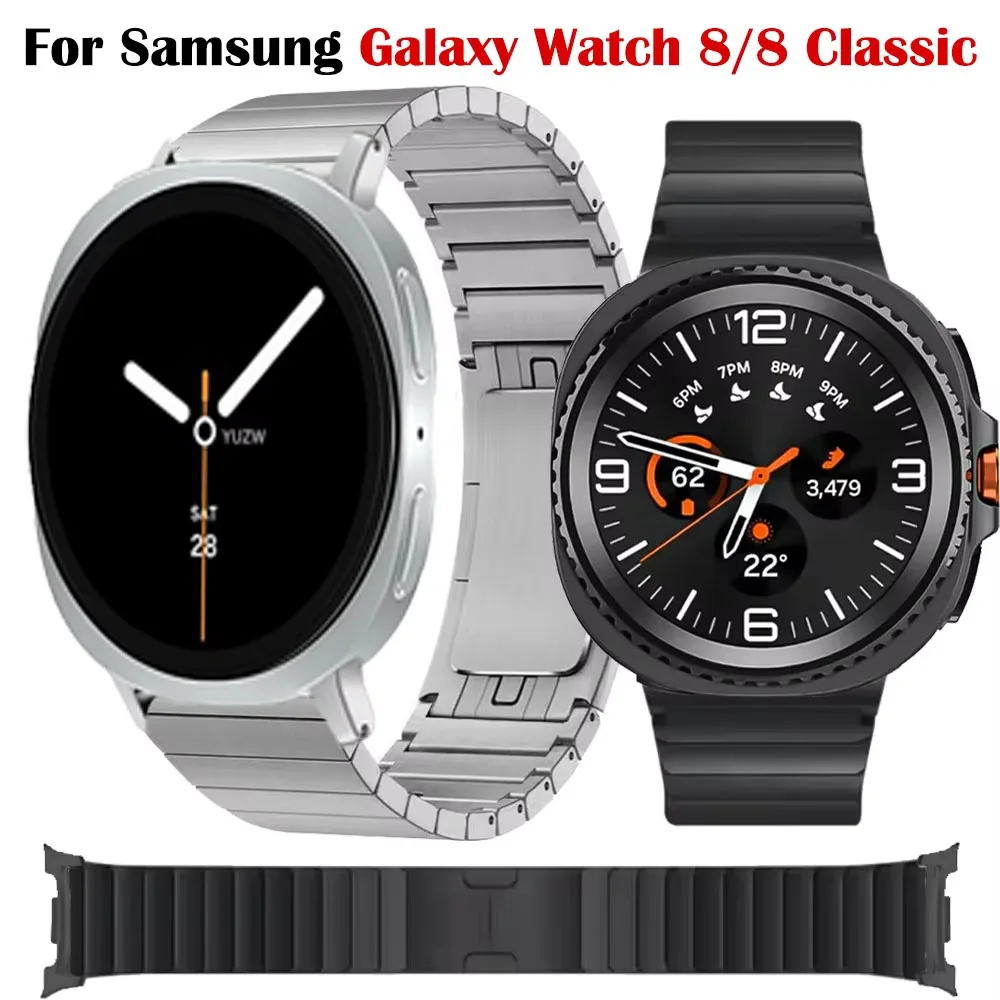 Luxuriöses Edelstahl-Armband für Galaxy Watch Ultra/Ultra 2025 Metall-Uhrenarmband für Samsung Galaxy Watch 8 40 44mm/8 Classic.