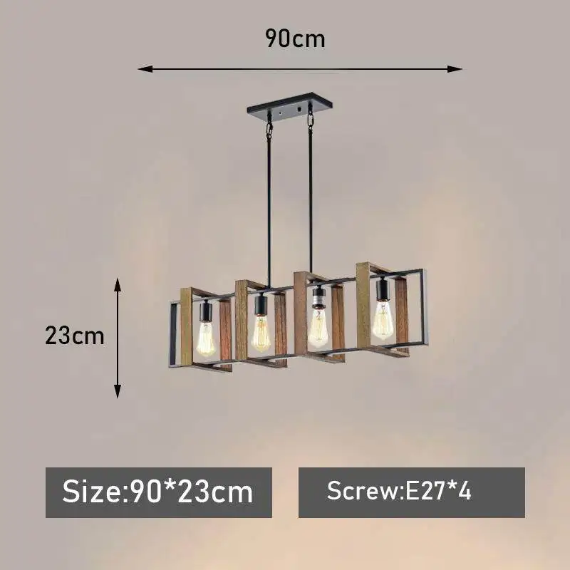 Imagem -03 - Estilo Industrial do Vintage Luz Pingente Cabeças de Madeira Maciça Ferro Pendurado Lâmpadas para Sala Jantar Restaurante Luminária Zk30