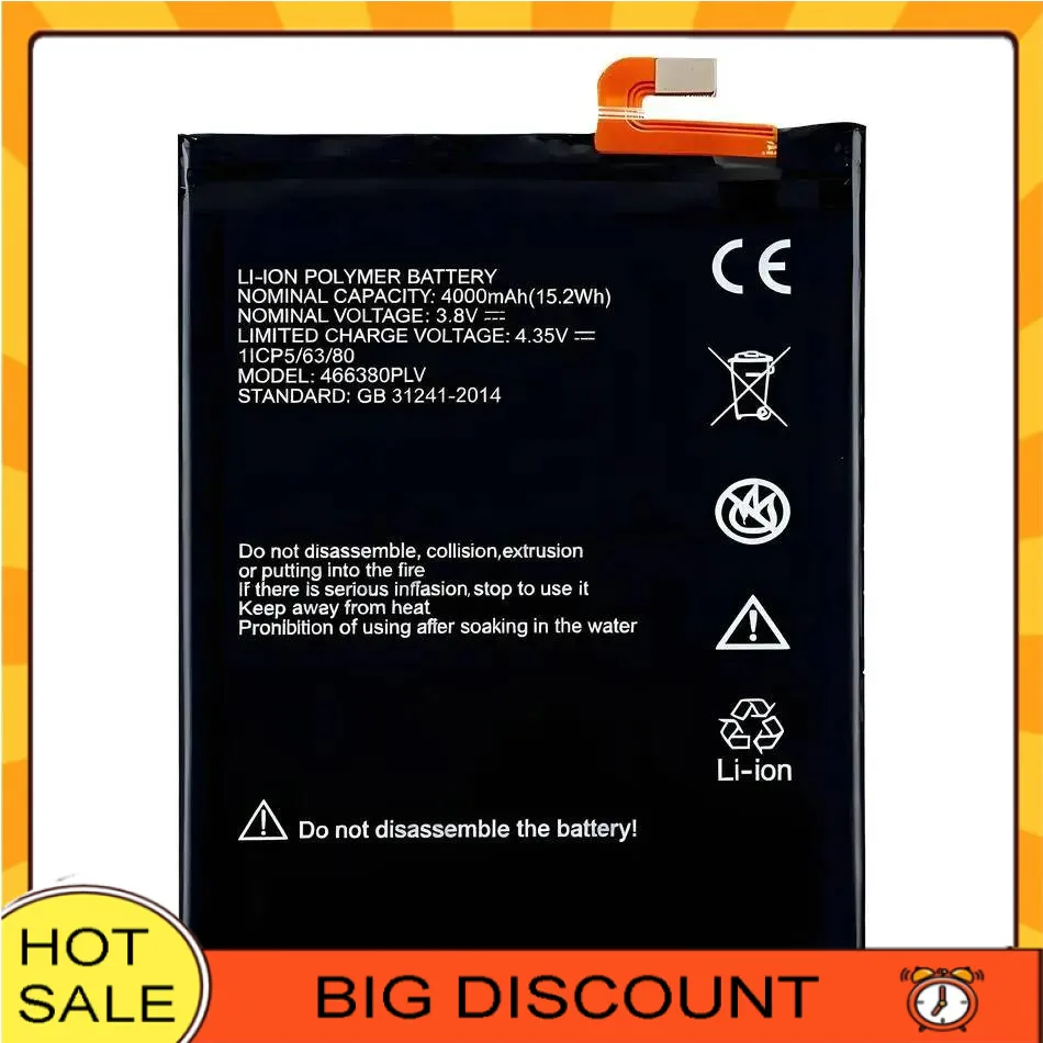 

466380PLV 4000Mah For Zte Blade A610 A610C A610T BA610C BA610T Fast Charging Long-Lasting Mobile Phone Battery