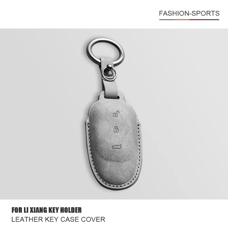 

For Li Xiang Li Auto Leading Ideal One 2019 2020 2021 Leather Car Key Csae Cover Holder Shell Protector Fob Keychain Accessories