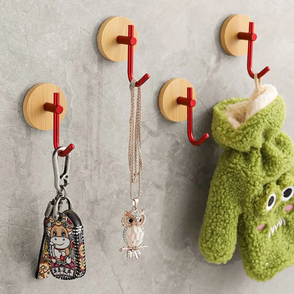 

Настенный крючок с одним крючком, водонепроницаемый влагостойкий держатель для одежды, шляп, широко используемая стеллаж для хранения пальто из бамбука и алюминия