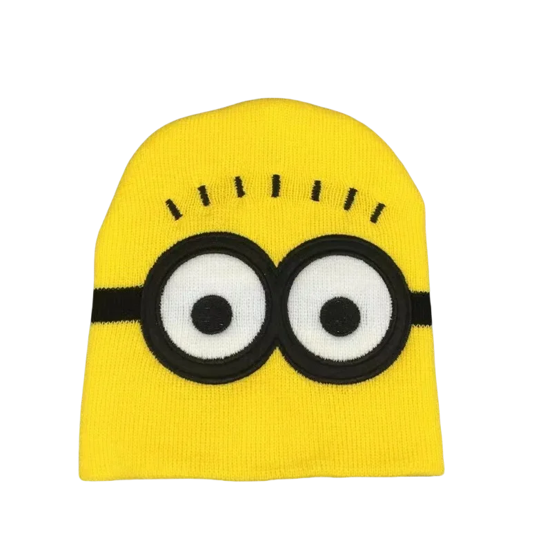 Minions Berretto per bambini Cappelli per bambini in maglia Berretto invernale Guanti Set Cappelli caldi autunno inverno per bambini Ragazzo Ragazza Cappellini lavorati a maglia per cartoni animati