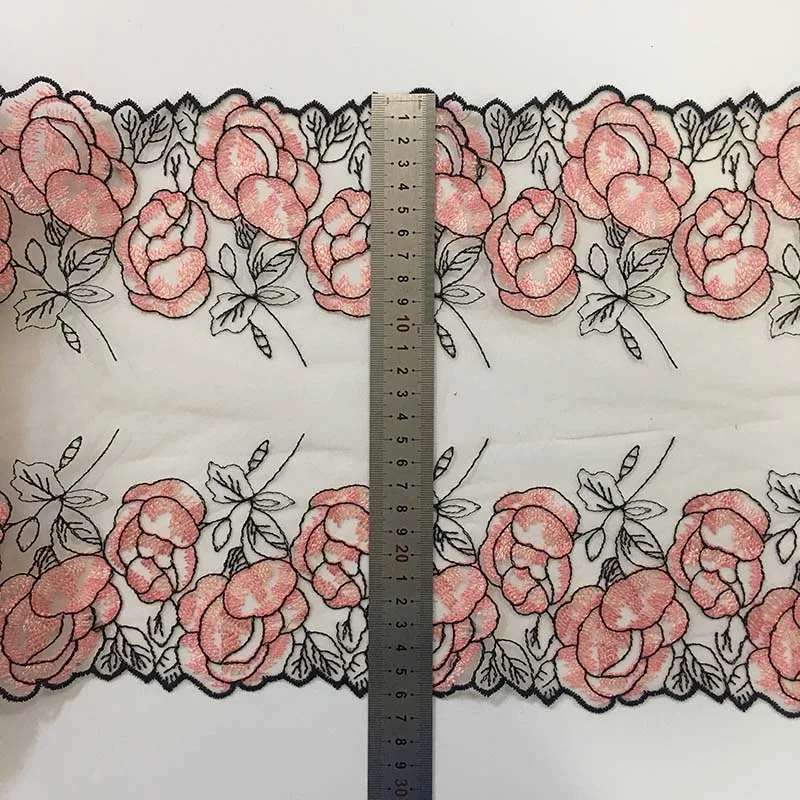 

20Yds/lot Two Tones Floral Embroidery Lace Trim Fabric For Sewing Craft DIY Apparel Fabric Wedding Sleeve Lingerie Bikini