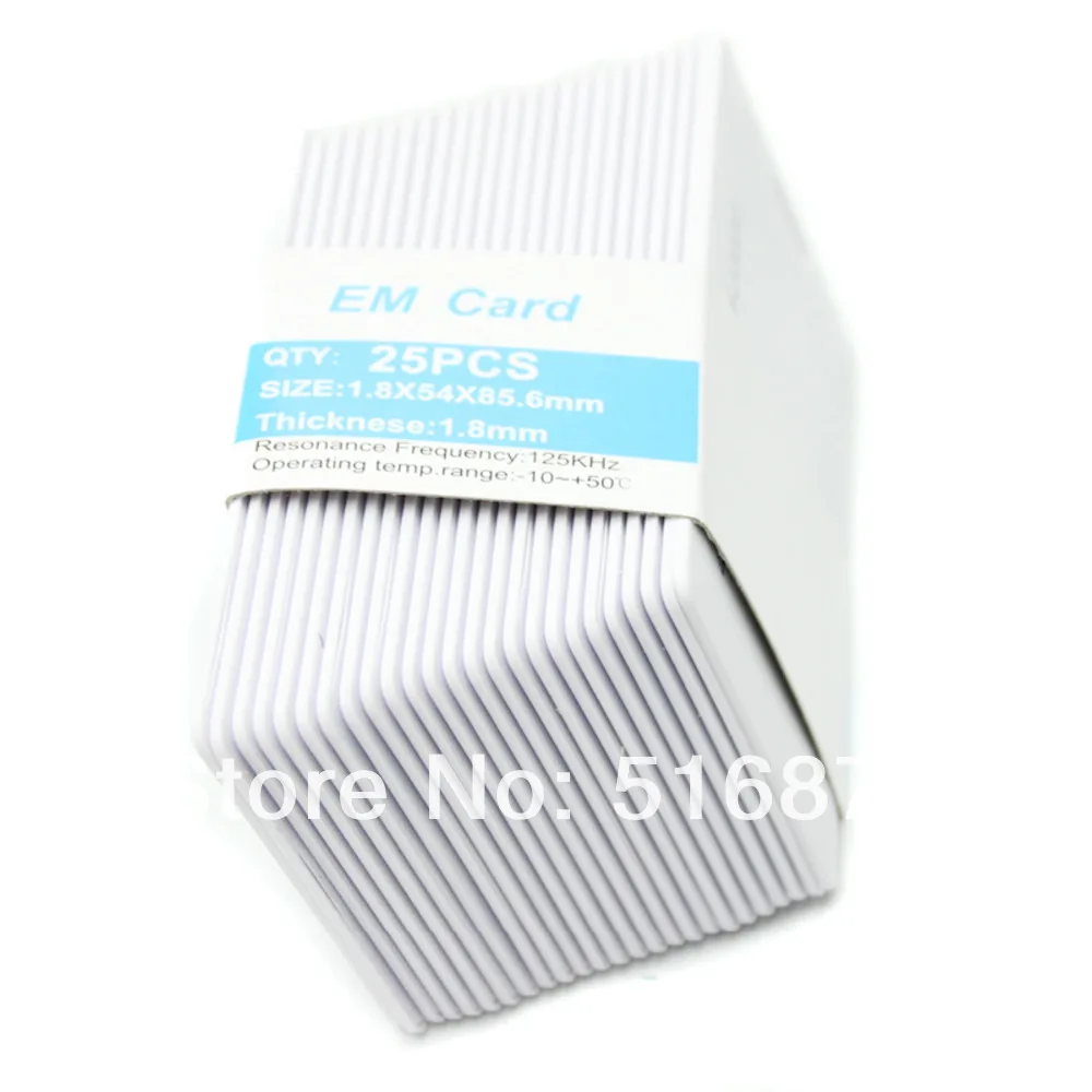 25pcs/lot 1.8mm RFID 125KHz Entry Access EM Cards ID Card RFID White Card for Access Control Time Attendance