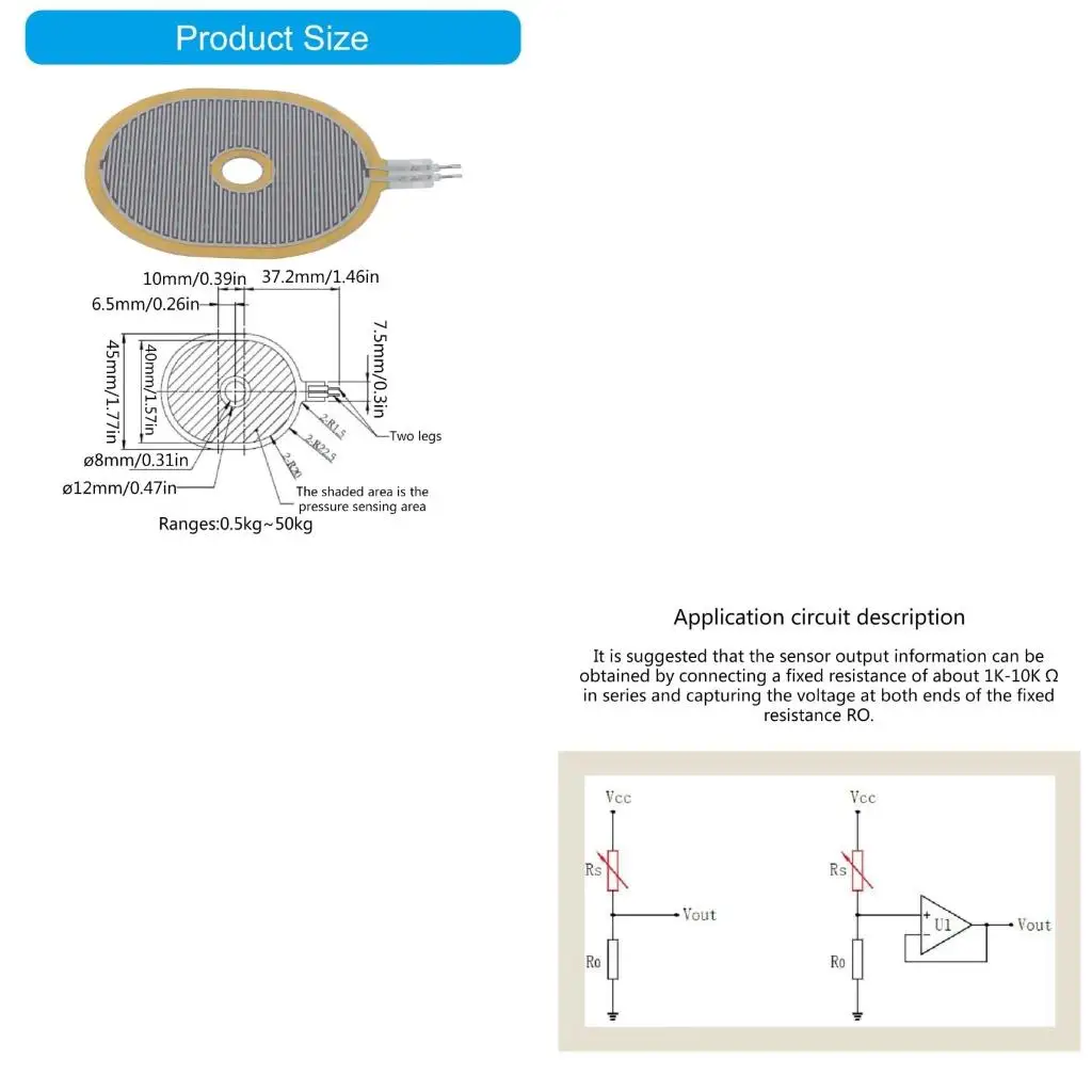 

Sensitive Resistor Resistance Pressure Resistor for Industrial Thin Film Pressure Sensors 0.5-50KG Sensing Resistor