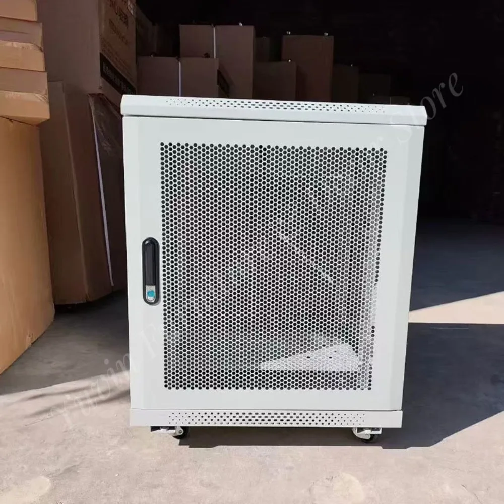 Elegant Black 14U 19 Inch Floor Standing Data Center Server Rack Perforated Mesh Door IP20 Protection Cold-rolled Steel Plate