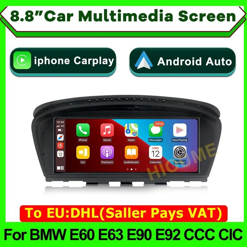 

8.8" Wireless Apple CarPlay Android Auto Car Multimedia For BMW E60 E63 E90 E92 CCC CIC Head Unit Touch Screen Linux System