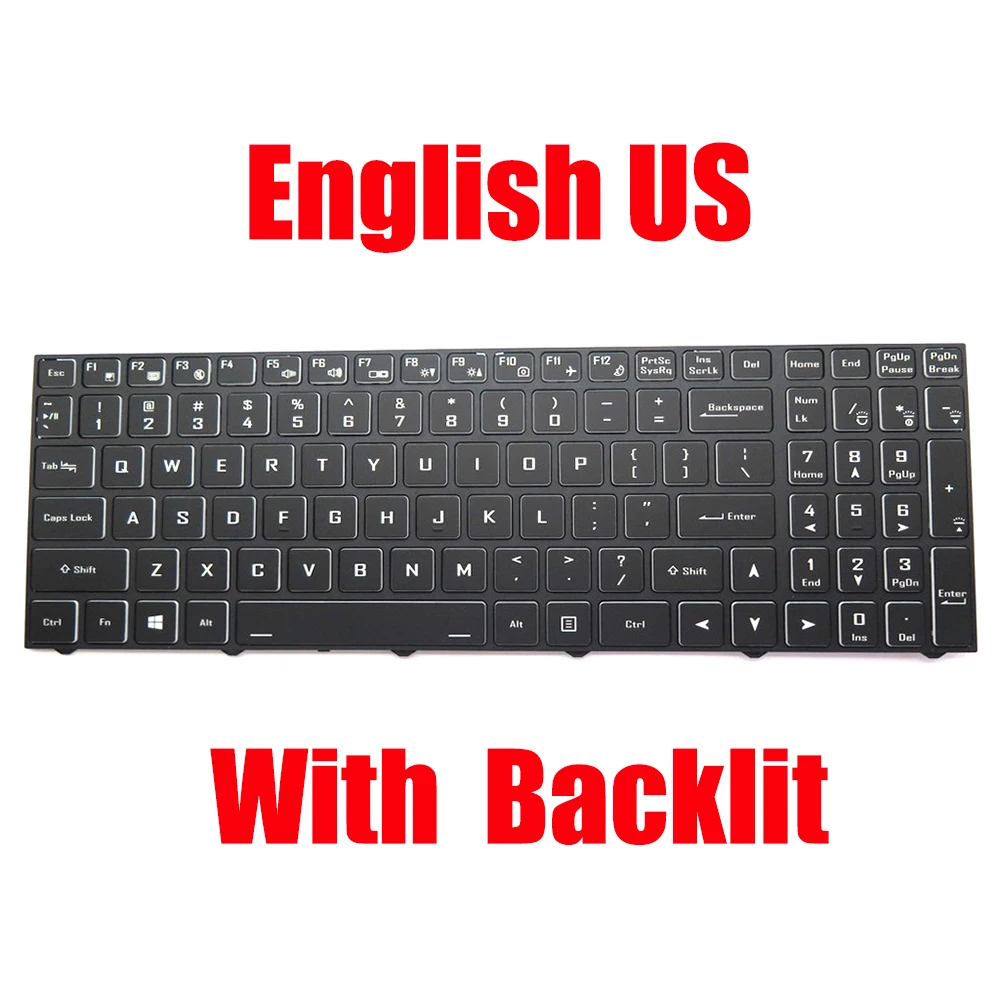 

English US Laptop Keyboard For Prostar N150CU N150ZU N151CU N151ZU N152CU N152ZU Black With Backlit New