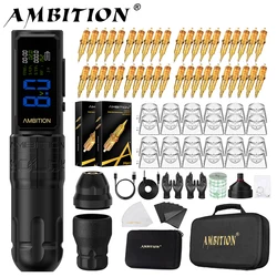Ambition Soldier270S Kit Wireless Tattoo Machine Pen Stroke 4.5mm+5.0mm Professional Brushless Motor Battery 1-12V 2400mAh