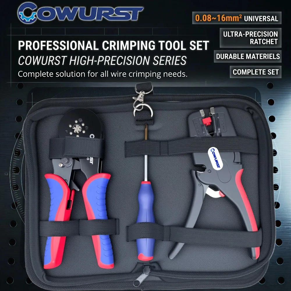 3-in-1 Complete Kit: Ferrule Crimper + Auto Wire Stripper + Adjustment Screwdriver, All Wiring Needs in One Set