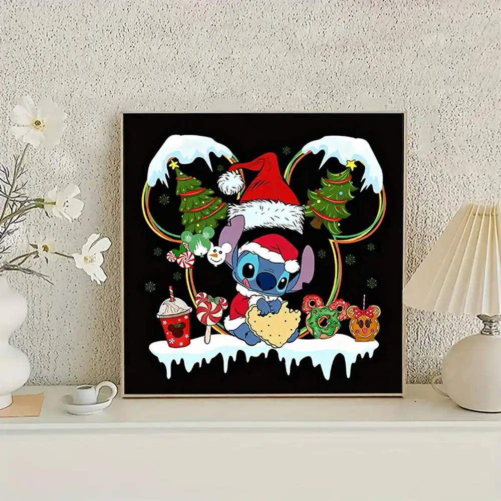 مجموعات الطلاء الماسي ديزني غرزة سانتا حجر الراين كامل جولة 5D التطريز صورة فنية مجموعة الرسوم المتحركة شخصية كبيرة #3