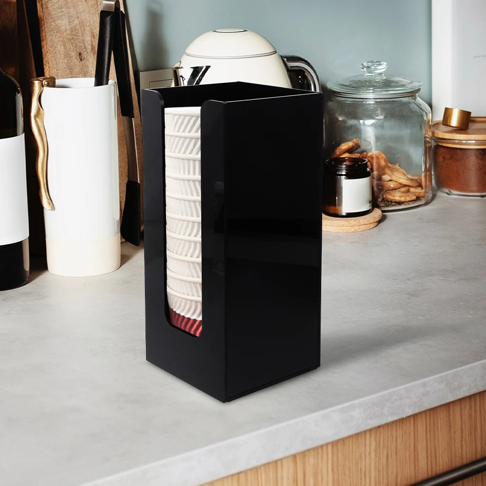 

1pc Stylish Paper Holder Organizer Countertop Disposable Rack With Lid Storage, Desktop Coffee Cup Dispenser For Home