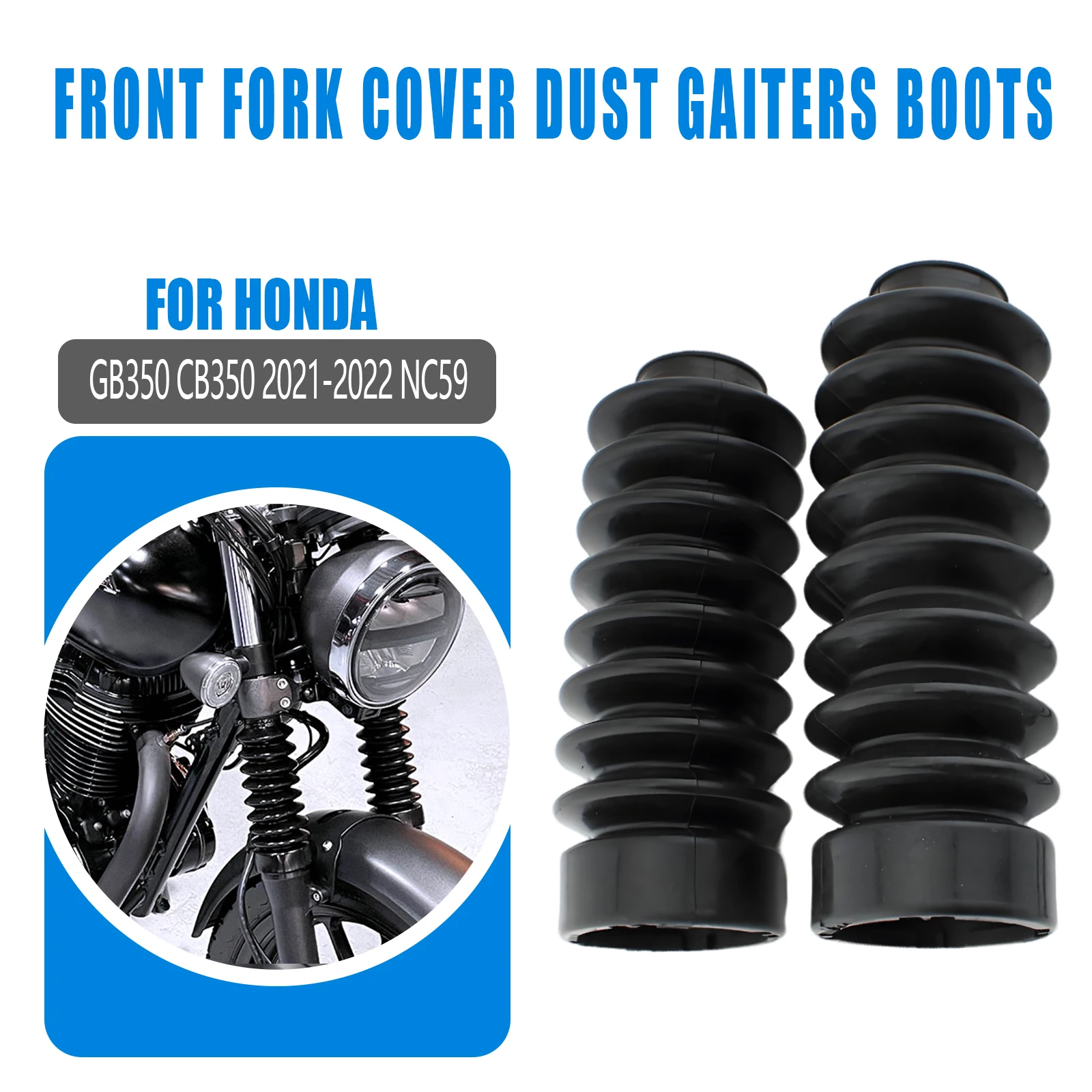 Picture 4: 2pcs Front Fork Gaiters Boot Shock Protector Dust Cover For Honda GB350 CB350 GB350S CB350S Motocross Off Road (2021-2022) NC59