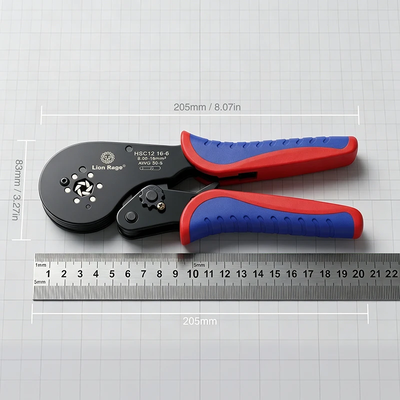 HSC12 16-6 Ferrule-Crimpzange, 0,08-16mm² Selbsteinstellende Ratschenzange, Hochleistungs-Profi-Crimper für VE-Terminals – Detail 7