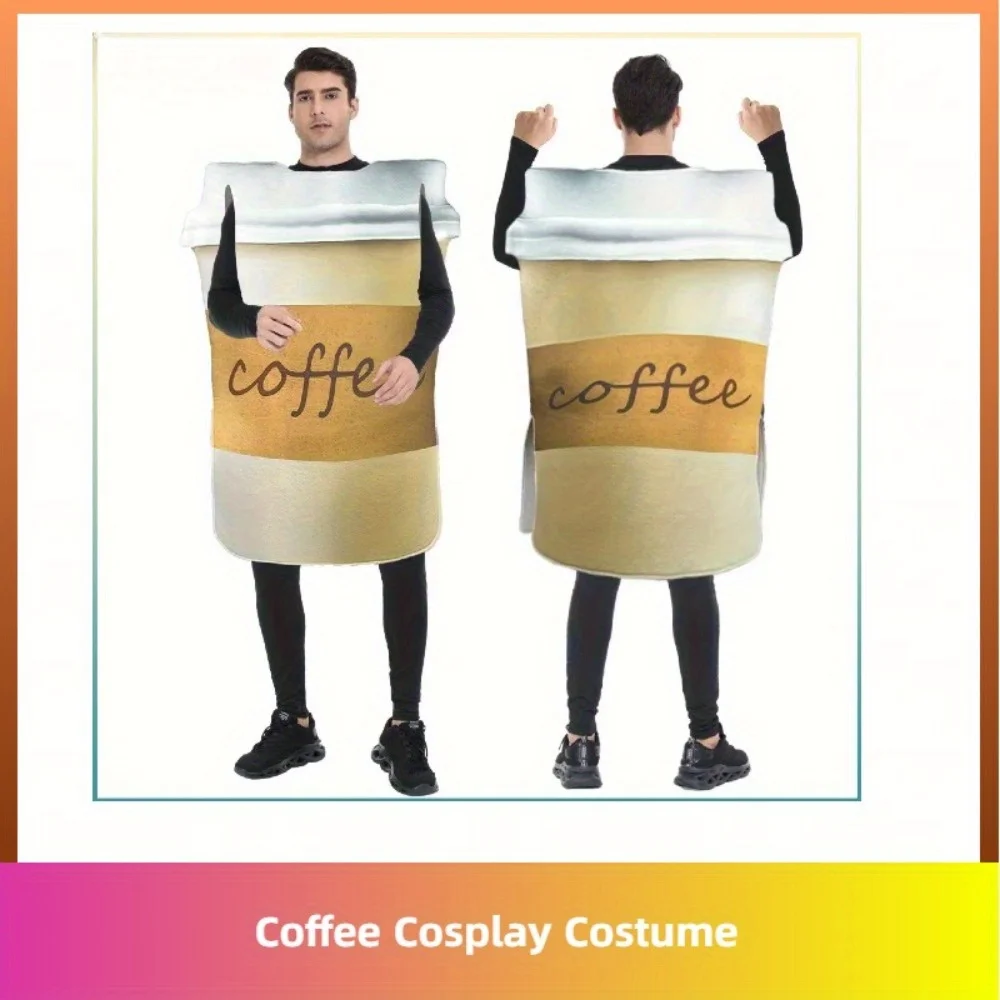 

Европейский и американский кофейный костюм для косплея - карнавальный костюм с цифровым принтом для выступления на сцене, костюм из губки для взрослых