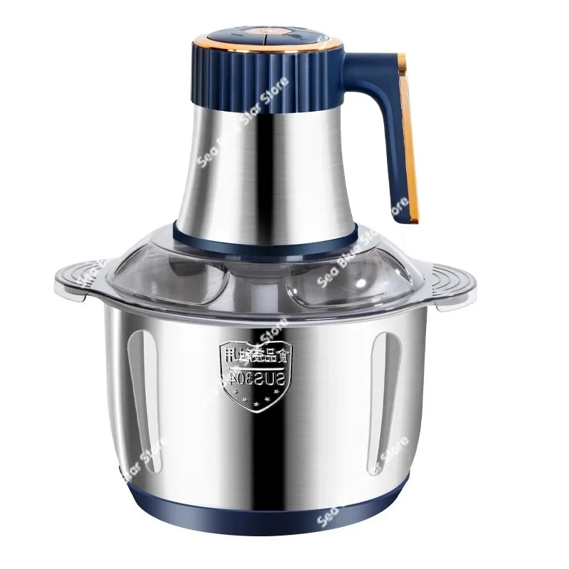 

New Stainless Steel AutomaticMeat GrinderHousehold Mixer 5L Large CapacityGrinding Meat Stuffing Multifunctional Cooking Machine