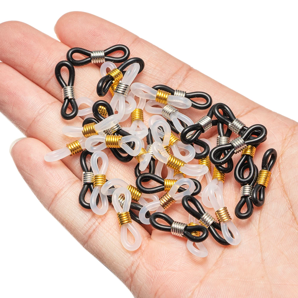 50Pcs/Lot Ear Hook Eyeglasses Spectacles Chain Sunglasses Silicone Rubber Ring Non SlipRetainer For DIY End Loop Connector