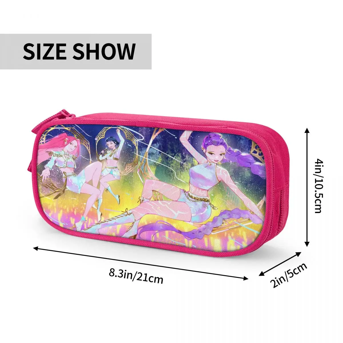 مقلمة KPop Demon Hunters للفتيات والأولاد بتصميم صندوق رصاص جميل مقلمة مدرسية لوازم هدية عيد ميلاد