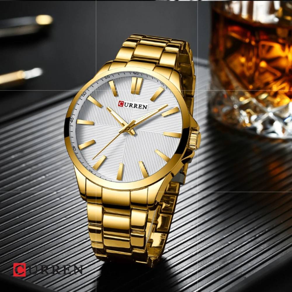 

CURREN 8322 Luxury Steel Strip Men's Watch Waterproof Quartz Business Luminous Watches for Men Relogios Masculino Reloj Hombre