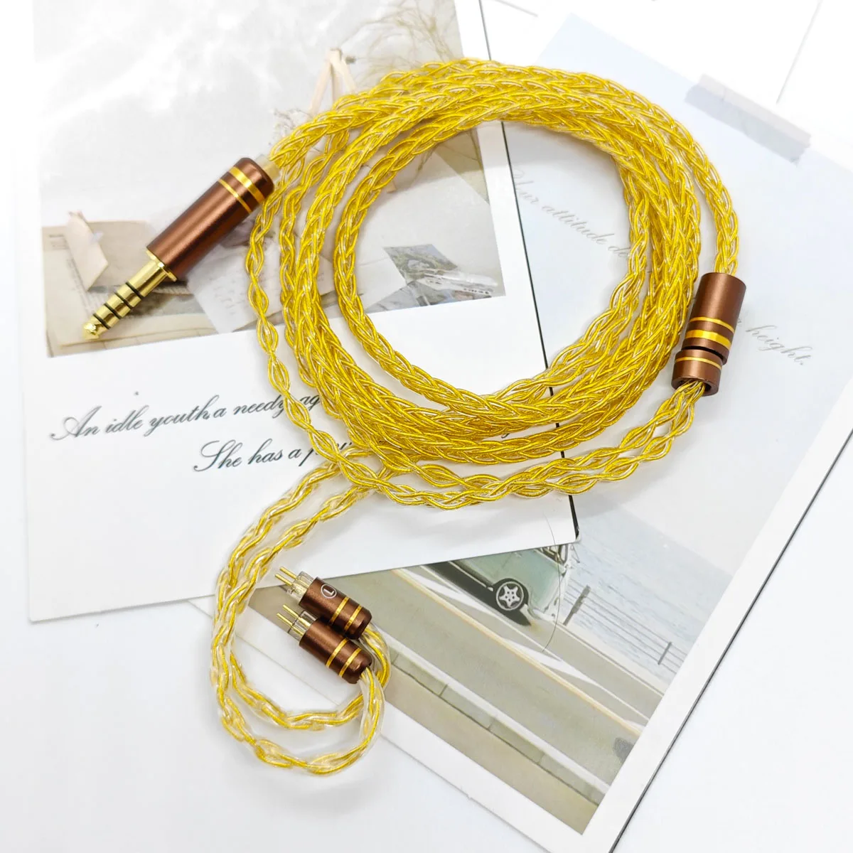 Hi End 4.4mm Balanced 8 Core 7N OCC Gold Plated IEmHarphone Headphone Cable For AKG N5005 N30 N40 KZ ED TRN