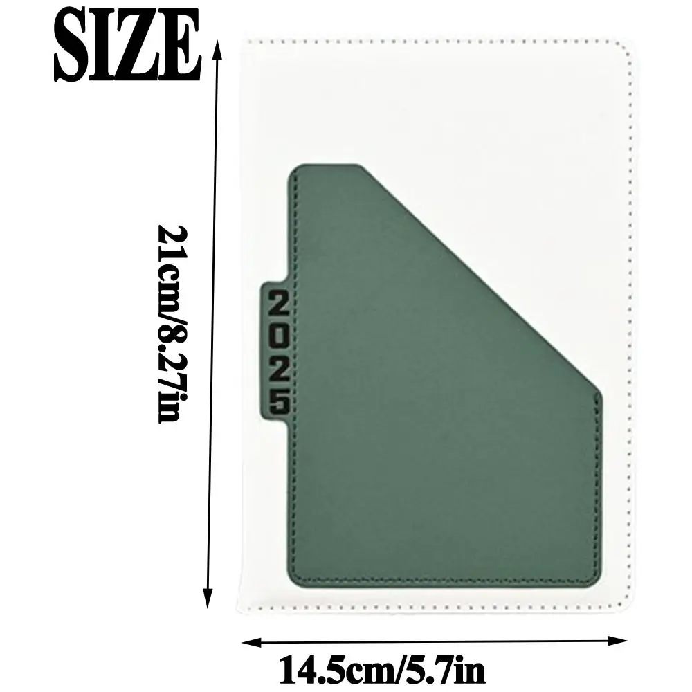 الجدول السنوي 2025 دفتر الجدول الزمني مجلة المحمولة 365 يوم كفاءة دفتر A5 الملمس بولي Leather الجلود مكتب العمل مخطط