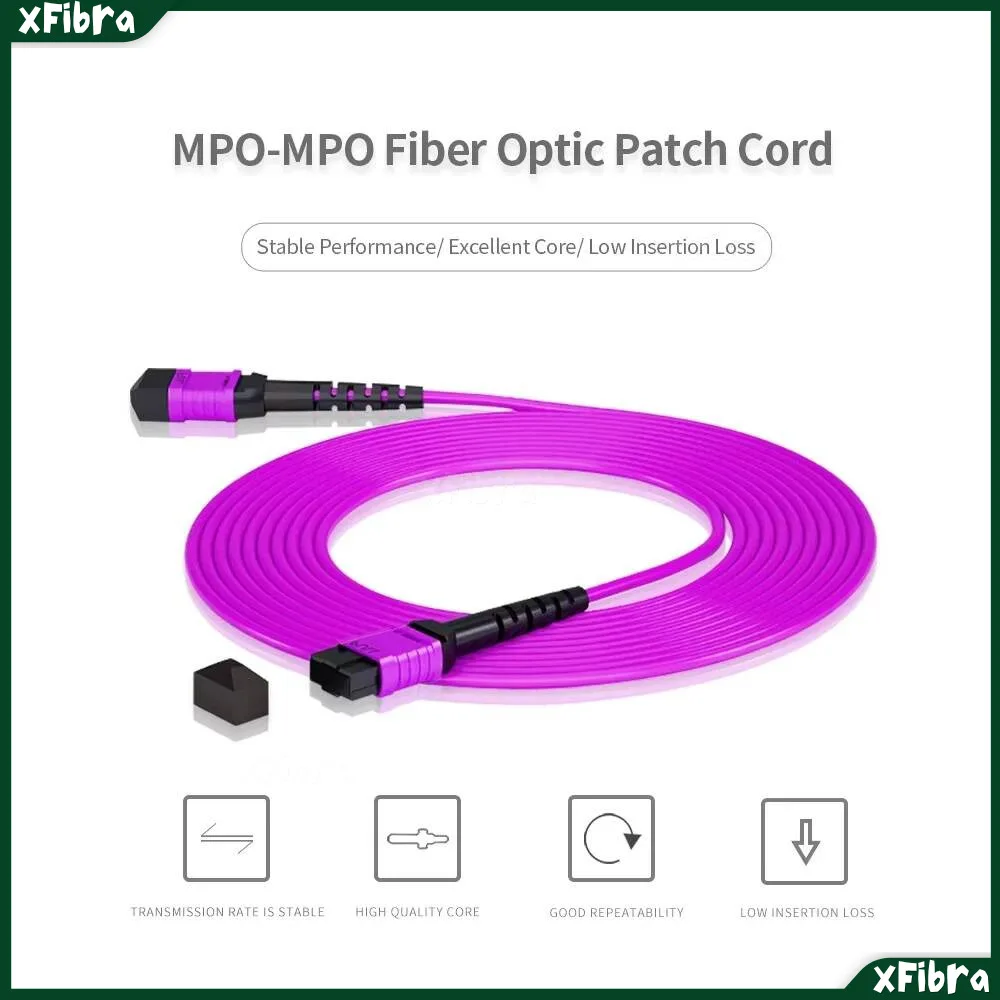 

OM4 8Core MPO Female Fiber Patch Cord 40G/100G For QSFP+ Transceiver