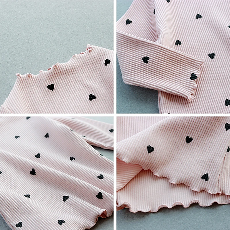 Menoea Girls Lovely Heart Print Sweaters New Autumn Kids Baby Pattern Clothing Fashion Clothes Casual Outfits Knit  Sweater