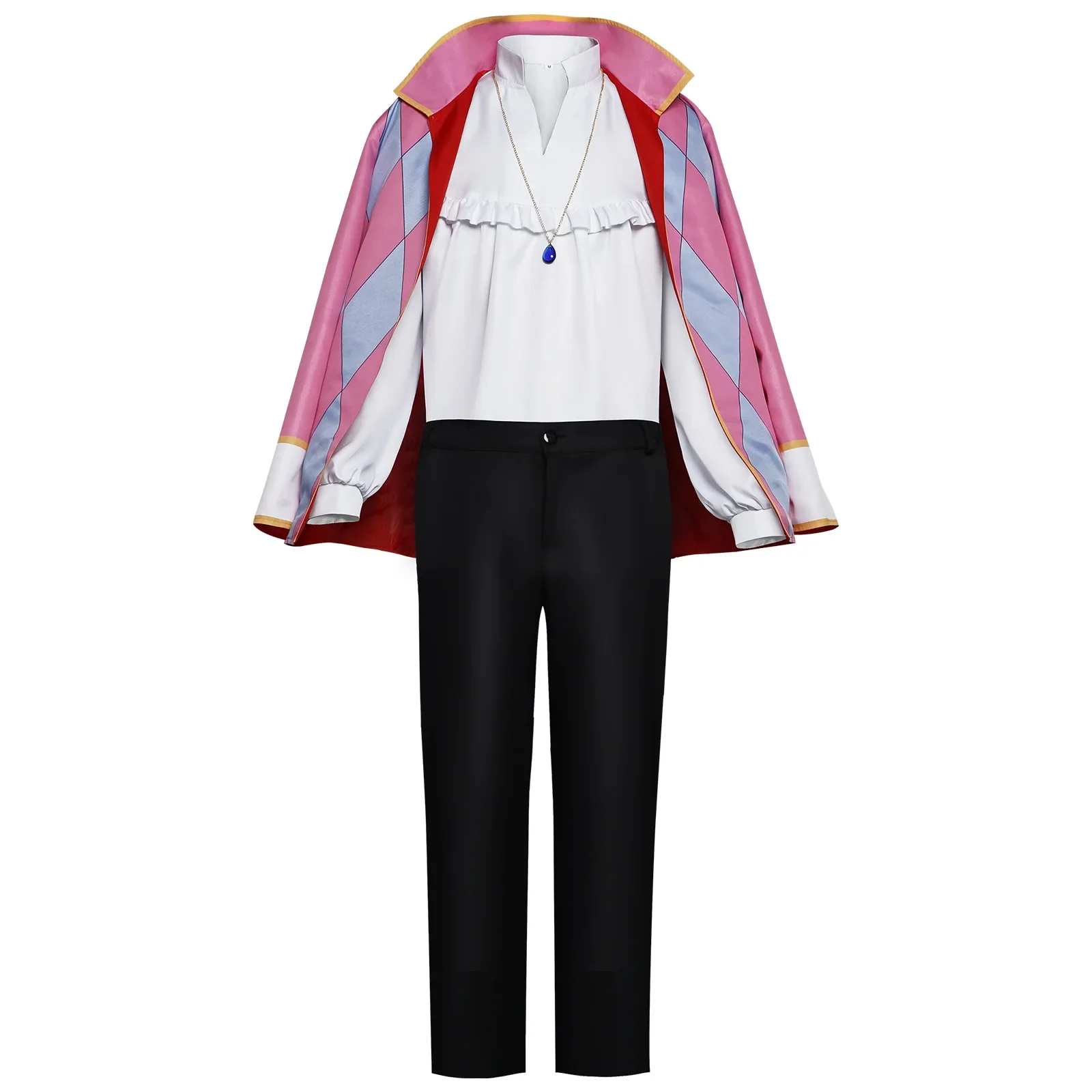 Howl Cosplay Costume Anime Full Set With Jacket Shirt Pants Necklace Earnings For Halloween Comic Con Big Size Howl Outfits view 3